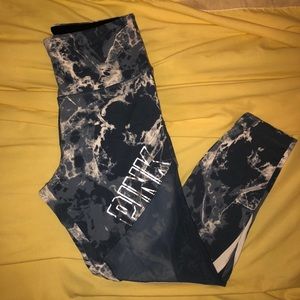 PINK Blue marble leggings